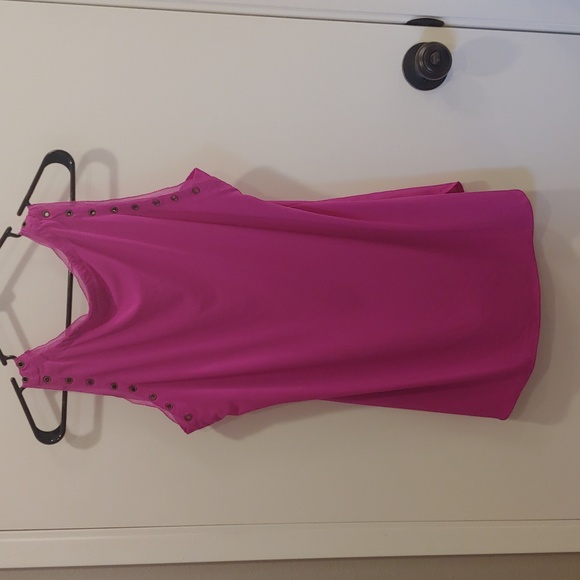 Worthington magenta pink top with bronze grommets size medium - Picture 4 of 8